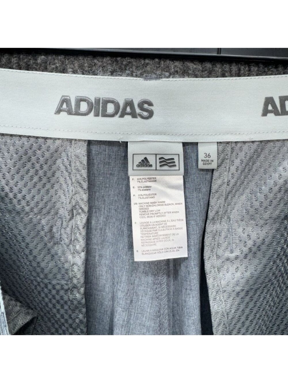 Adidas Ultimate365 Shorts Mens 36 Gray Blue Golf Stretch Performance 10” Inseam - Picture 3 of 8